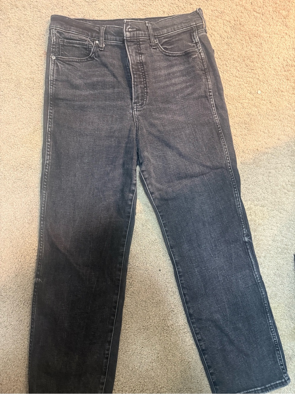 Express Women's Washed Black Straight Leg Jeans